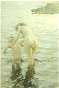 Anders Zorn mor och barn painting